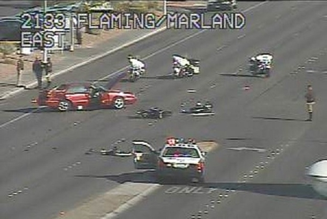 Crash closes Flamingo near Maryland Parkway; motorcyclist ’ very