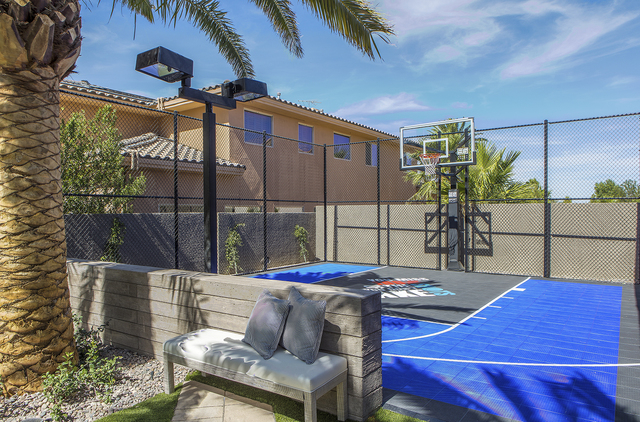 Drew and Jonathan Scott installed a basketball court in the backyard of their Las Vegas home. (Courtesy)
