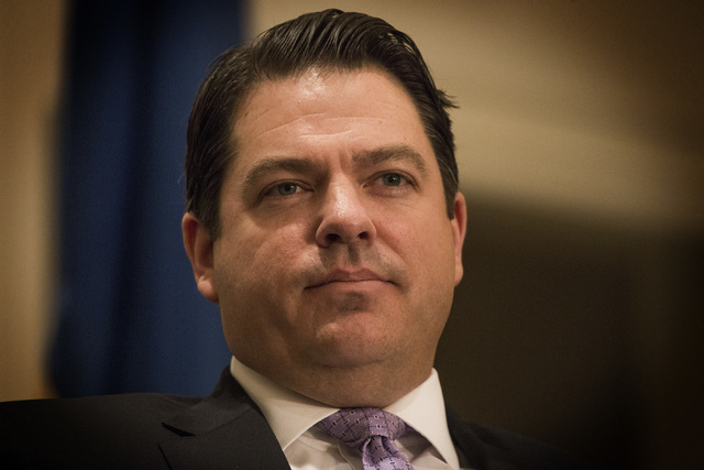 State Senate Majority Leader Michael Roberson, R-Las Vegas during "Newsfeed" breakfast program at the Four Season, 3960 Las Vegas Boulevard on Monday, Jan.12, 2015. (Jeff Scheid/Las Vegas Review- ...