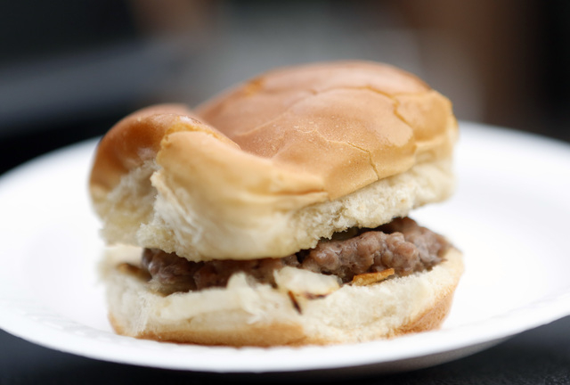 Sample A burger is seen Thursday, Jan. 29, 2015, at Las Vegas Review-Journal. (Bizuayehu Tesfaye/Las Vegas Review-Journal)