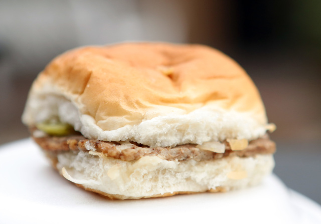 Sample B burger is seen Thursday, Jan. 29, 2015, at Las Vegas Review-Journal. (Bizuayehu Tesfaye/Las Vegas Review-Journal)