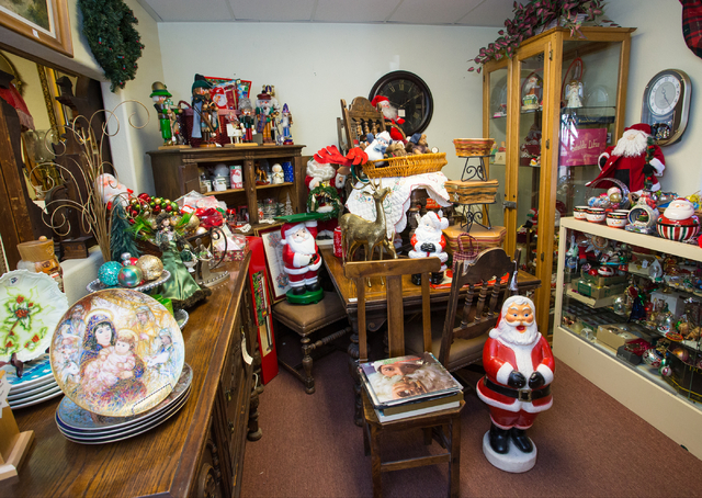 Christmas items and other merchandise are arrayed at Not Just Antiques. (Donavon Lockett/View)