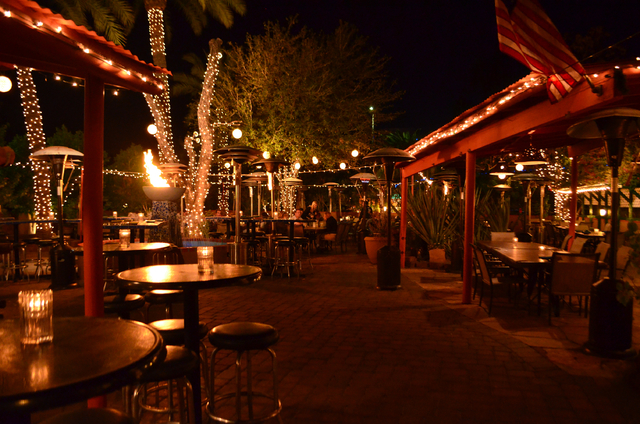 Twinkle lights adorn the patio of the Old Town Tortilla Factory, 6910 E. Main St., in Scottsdale, Ariz. (Ginger Meurer/Las Vegas Review-Journal)