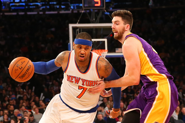 The prop: Carmelo Anthony’s total points (31) Sunday for the New York Knicks against the Los Angeles Lakers minus-½ against the total points for the Seahawks (24). The NBA carried the day on bo ...