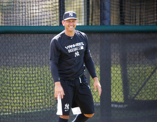 Feb 23, 2015; Tampa, FL, USA; New York Yankees third baseman Alex Rodriguez (13) practices during spring training work outs at Yankees Minor Leauge Complex. (Kim Klement-USA TODAY Sports)