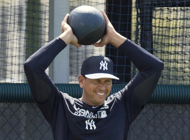 New York Yankees' Alex Rodriguez works out at the Yankees minor league complex for spring training in Tampa, Florida February 23, 2015. (REUTERS/Scott Audette)