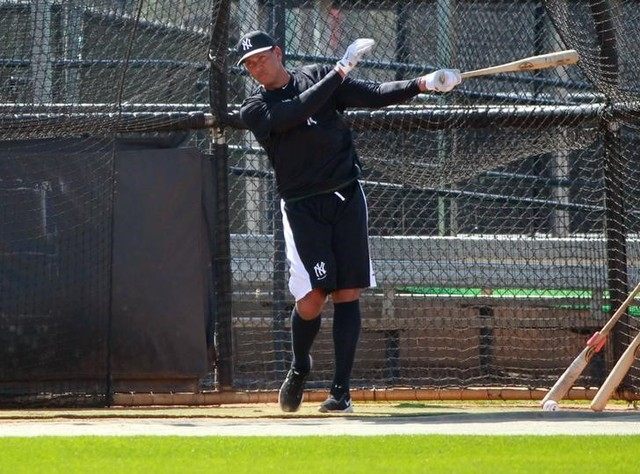 New York Yankees third baseman Alex Rodriguez (13) takes batting practice during spring training at Yankees Minor Leauge Complex. (Kim Klement-USA TODAY Sports)