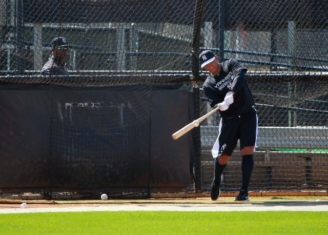 New York Yankees third baseman Alex Rodriguez (13) takes batting practice during spring training at Yankees Minor Leauge Complex. (Kim Klement-USA TODAY Sports)