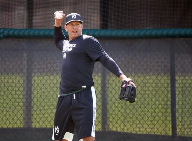 New York Yankees third baseman Alex Rodriguez (13) practices during spring training work outs at Yankees Minor Leauge Complex. (Kim Klement-USA TODAY Sports)