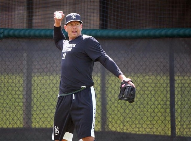 New York Yankees third baseman Alex Rodriguez (13) practices during spring training work outs at Yankees Minor Leauge Complex. (Kim Klement-USA TODAY Sports)
