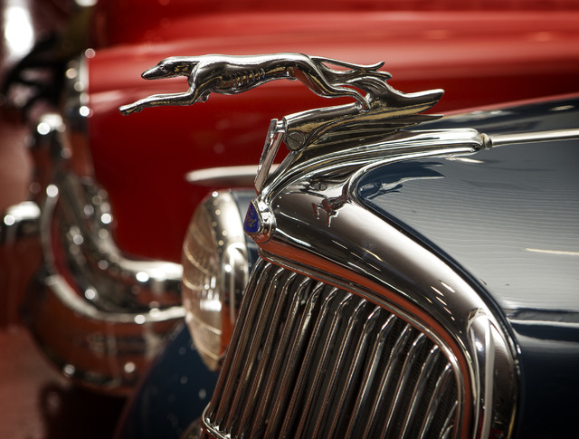 A hood ornament of a 1935 Ford DeLuxe Phaeton  is seen Tuesday, Feb. 3, 2015 at the Rogers' Classic Car Museum, 1480 Gragson Avenue.  (Jeff Scheid/Las Vegas Review-Journal)