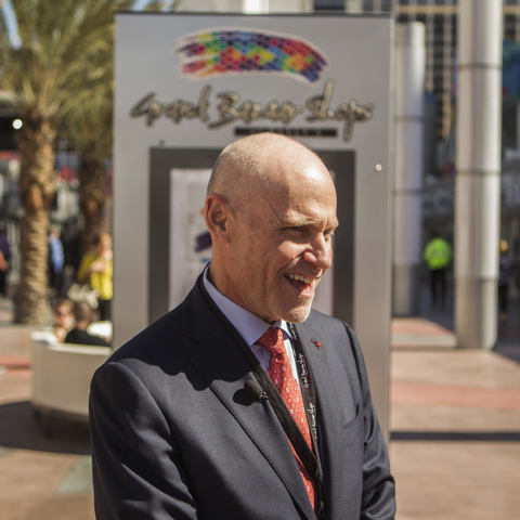 Larry Siegel, chairman of Juno Property Group, stands at the Grand Bazaar Shops, 3645 Las Vegas Blvd. South, on Thursday, Feb 26, 2015. Juno Property Group spent $50 million to develop the outdoor ...