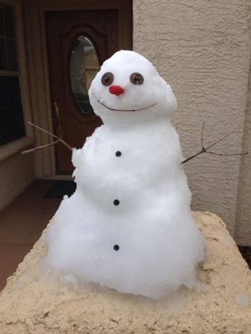 After a night of showers, some Las Vegas valley residents woke up to a cool surprise: Snow! (Courtesy, Kerry Flinders)