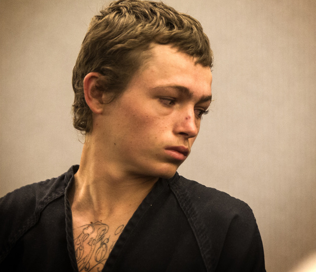 Erich Nowsch appears for his initial appearance Monday, Feb 23, 2015, at  Regional Justice Center, 200 Lewis Avenue.  The  19-year-old is charged with murder in the  shooting death of Tammy Meyers ...