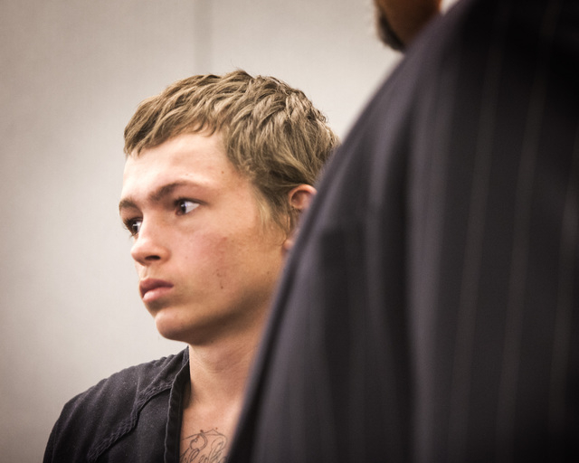Erich Nowsch appears for his initial appearance on Monday, Feb 23, 2015, at  Regional Justice Center, 200 Lewis Avenue.  The  19-year-old is charged  with murder in the  shooting death of Tammy Me ...