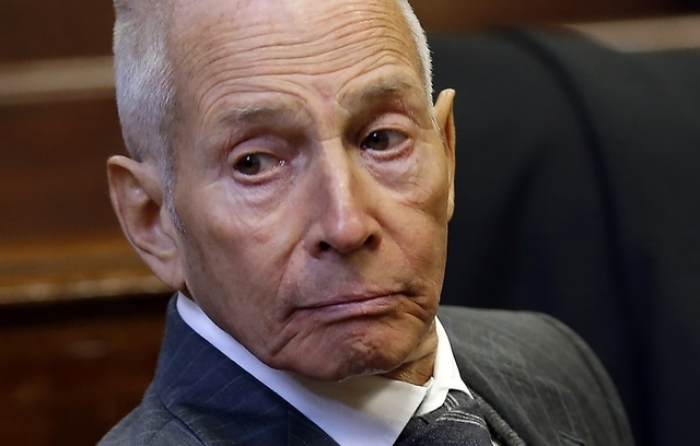 Real estate heir Robert Durst appears in a New York criminal courtroom on Dec. 10, 2014, for his trial on charges of trespassing on property owned by his estranged family. Durst agreed on March 16 ...