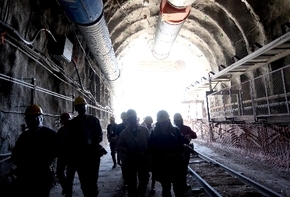Members of a congressional subcommittee tour the Yucca Mountain tunnel on April 26, 2011, during a field trip to the shuttered site, 100 miles northwest of Las Vegas, where the Department of Energ ...