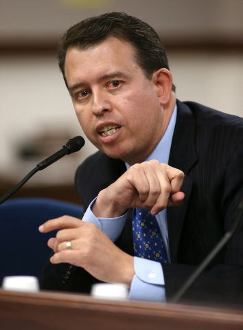 Superintendent Pedro Martinez, with the Nevada Department of Education, testifies in a committee at the Legislative Building in Carson City, Nev., on Friday, March 27, 2015. Lawmakers are consider ...