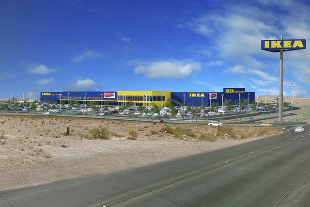 A rendering shows the proposed IKEA store at the 215 Beltway and Durango in southwest Las Vegas. (Courtesy)