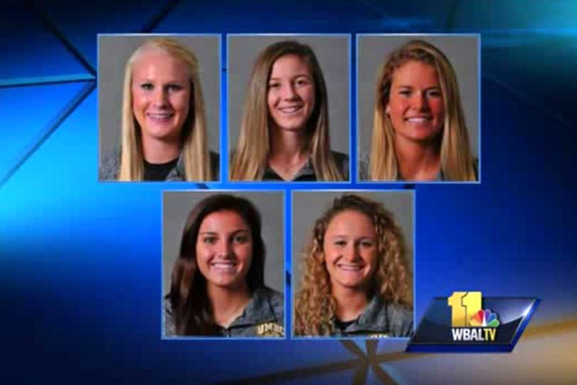 Five women on a Maryland college lacrosse team have been suspended from the school after allegedly making violent threats against teammates, school officials said. (Screengrab/WBAL/NDN)