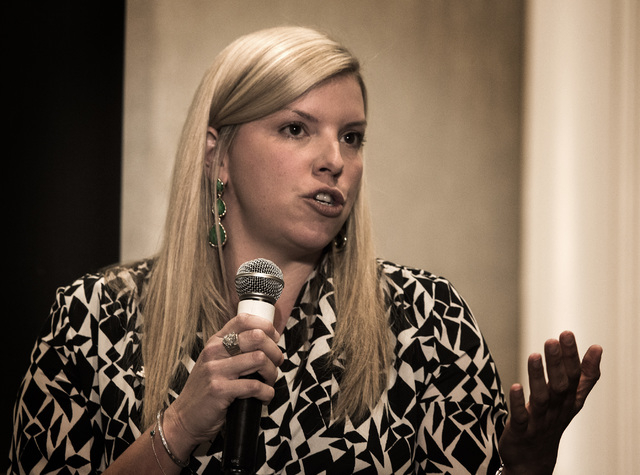 Nevada State Board of Education Vice President Allison Serafin speaks during the Newsfeed Breakfast at the Four Seasons Hotel Las Vegas on Tuesday, March 17, 2015. The event discussed K-12 educati ...