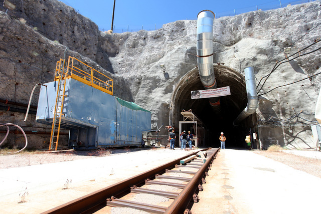 The north portal into Yucca Mountain in a rare field trip of the shuttered nuclear waste site, April 26, 2011. (Jessica Ebelhar/Las Vegas Review-Journal)