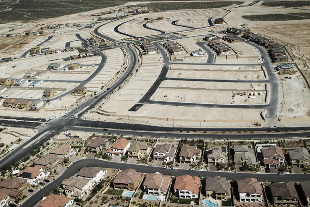 Construction at The Paseos in Summerlin  is seen Friday, March 27, 2015. The mastered-planned community on the western edge of Las Vegas was launched 25 years ago. (Jeff Scheid/Las Vegas Review-Jo ...