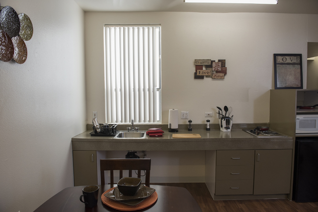 A model room is seen furnished during the renovation of a new residential project at the 211 apartments in Downtown Las Vegas on Tuesday, April 14, 2015. (Martin S. Fuentes/Las Vegas Review-Journal)