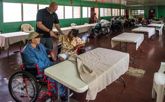 Charles Bloom, chief strategic officer of the Vital Life Foundation meets with patients from a nursing home in Jinotepe, Nicaragua, Jan. 2015. The Vital Life Foundation is a Marquis and Consonus f ...