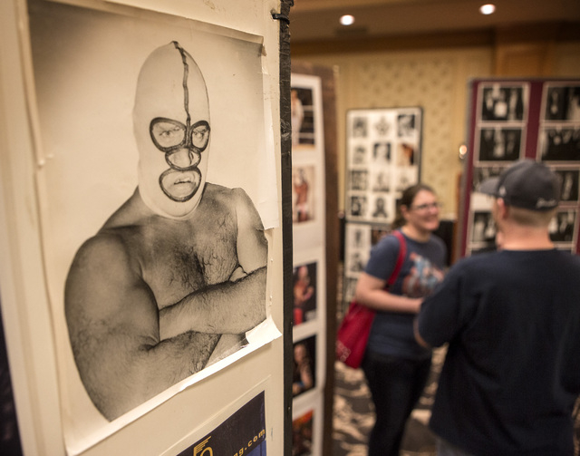 A photo of professional wrestler Dick Beyer, aka The Destroyer, aka Dr. X.  is seen Wednesday, April 15, 2015 during the  Cauliflower Alley Club convention at the Gold Coast Hotel and Casino Las V ...