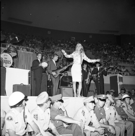 Jackie DeShannon performs at the Las Vegas Convention Center as one of the opening acts for The Beatles on Aug. 20, 1964. (Courtesy Photo/Las Vegas Convention and Visitors Authority)