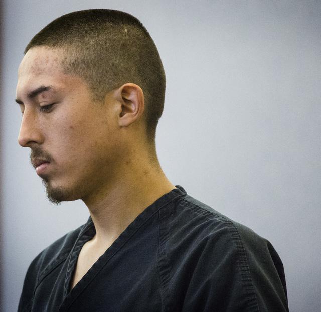 Leonardo Ruesga makes his first court appearance at Regional Justice Center, 200 Lewis Avenue on Thursday, April 2, 2015. He is  charged in a DUI crash that killed a woman and her 6-year-old grand ...