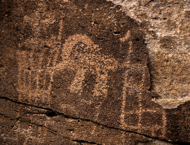 Rock art is seen Wednesday, May 20, 2015, in the Mount Irish Archaeological District, located about 130 miles north of Las Vegas. Over 800,000 acres in central Nevada is proposed as the Basin and  ...