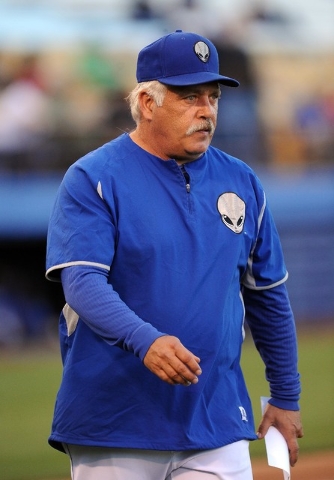 Las Vegas 51s manager Wally Backman is seen before the start of their gama against the Oklahoma City Dodgers during their Triple-A minor league baseball game at Cashman Field in Las Vegas Thursday ...