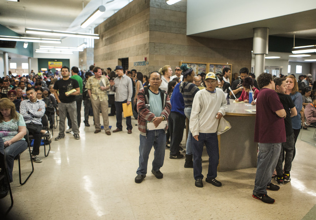 People wait to be served at the Department of Motor Vehicles office at 8250 W. Flamingo Road on Wednesday, March 12, 2015. (Jeff Scheid/Las Vegas Review-Journal)