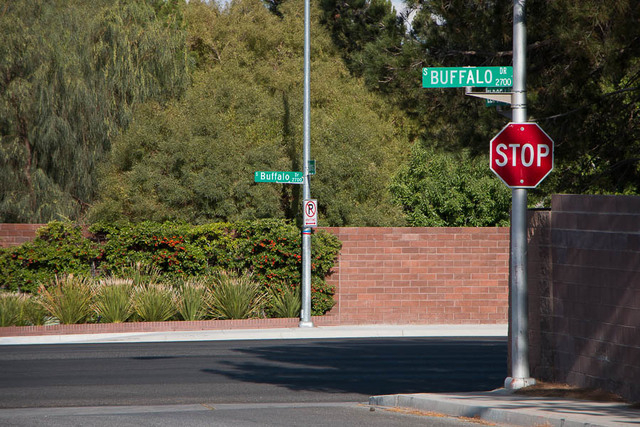The intersection of Eldora Avenue and Buffalo Drive where early Saturday morning an Idaho man was killed with a hatchet. His wife, Maria Hernandez, 32, and her brother Hector Gutierrez, 22, face m ...