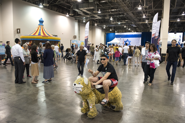 Patrons celebrate Israel Fest inside the Venetian hotel-casino in Las Vegas on Sunday, May 10, 2015. (Martin S. Fuentes/Las Vegas Review-Journal)