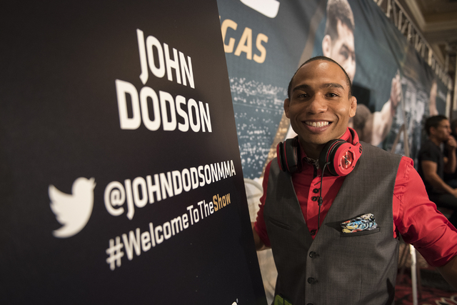UFC flyweight John "The Magician" Dodson poses for a photo during media day before competing at UFC 187 from the MGM Grand hotel-casino in Las Vegas on Thursday, May 21, 2015. (Martin S. ...