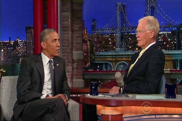 Pres. Barack Obama stopped by the set of the “Late Show with David Letterman” Monday night, for his eighth and what is expected to be his final guest appearance. (Late Show with David Letterma ...