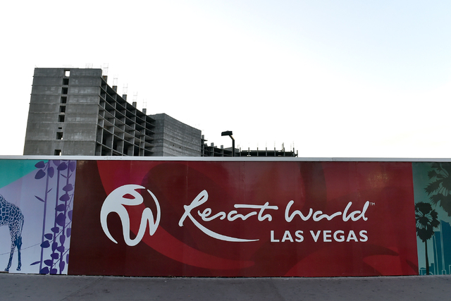 Boyd Gaming's former Echelon development is seen unfinished along the Strip in Las Vegas on Monday, March 23, 2015. Malaysia-based Genting Berhad, which bought the property in 2013, is scheduled t ...