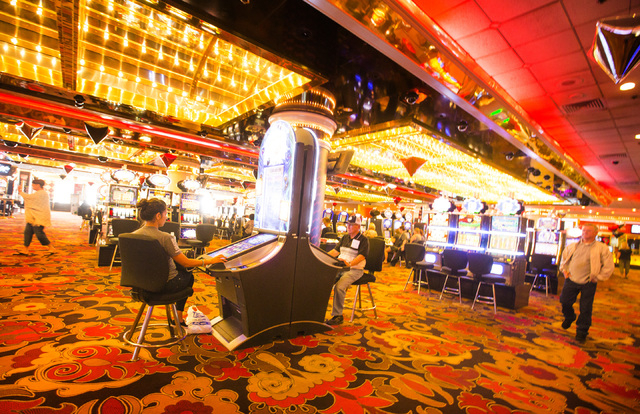 The gaming area of the Riviera hotel-casino, 2901 Las Vegas Blvd. South, on Monday, April 20, 2015. The 60-year-old resort will close Monday, May 4. (Jeff Scheid/Las Vegas Review-Journal) Follow J ...