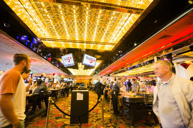 The gaming area of the Riviera hotel-casino, 2901 Las Vegas Blvd. South, on Monday, April 20,2015. The 60-year-old resort will close Monday, May 4. (Jeff Scheid/Las Vegas Review-Journal) Follow Je ...