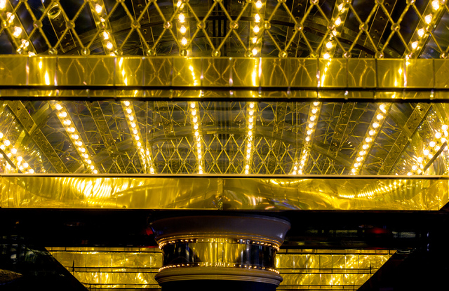 The ceiling near the west entrance of the  Riviera hotel-casino, 2901 Las Vegas Blvd. South, as seen on Wednesday, April 23,2015. The resort will close Monday,May 4, to make room for Las Vegas Con ...