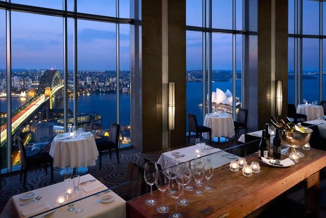 Set on the 36th floor of the Shangri-La, Blu Bar offers striking panoramas of Darling Harbour, Sydney Harbour Bridge and the Opera House. (Shangri-La Hotel Sydney/CNN)