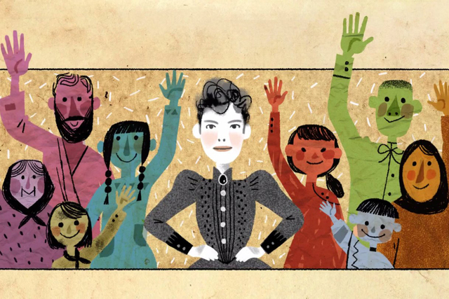 Tuesday's Google Doodle pays tribute to trailblazing journalist Nellie Bly on her 151st birthday with a melodic ode. (CNN)