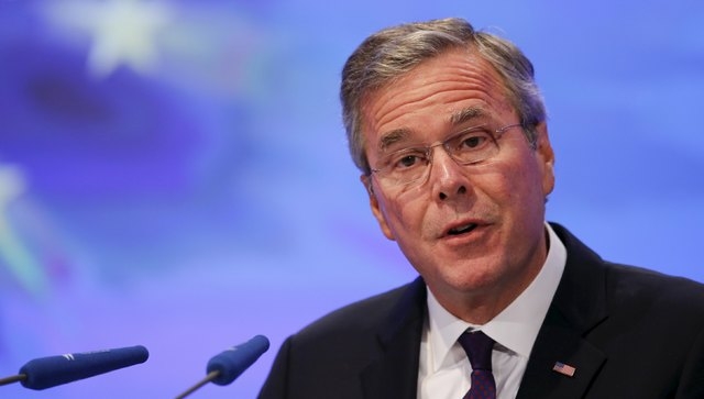 Former Florida Governor and potential Republican presidential candidate Jeb Bush addresses the Christian Democratic Union (CDU) party economic council in Berlin, Germany June 9, 2015.  (REUTERS/Fa ...