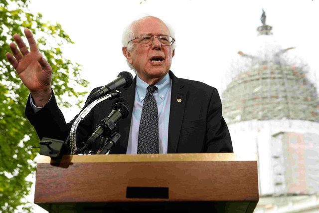 U.S. Sen. Bernie Sanders, I-Vt., holds a news conference after he announced his candidacy for the 2016 Democratic presidential nomination, on Capitol Hill in Washington, April 30, 2015. (Reuters/J ...