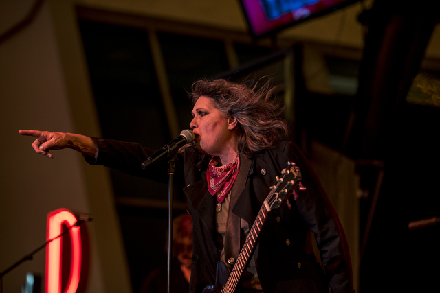 Martha Davis and The Motels perform on the 3rd Street Stage at the Fremont Street Experience in Las Vegas on Saturday, June 13, 2015 as part of the Rock of Vegas summer concert series. (Joshua Dah ...