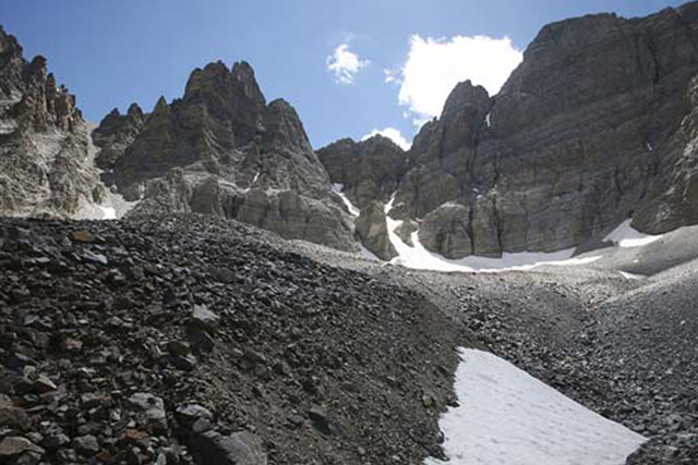 JASON BEAN/LAS VEGAS REVIEW-JOURNAL
The Wheeler Peak Glacier in the Great Basin National Park in eastern Nevada on August 10, 2010.
