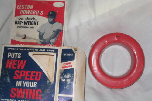 You still can get an official Elston Howard On-Deck Bat Weight in the original packaging on eBay. (Courtesy eBay)
